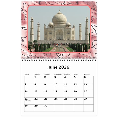 Shades Of Red Landscape Wall Calendar By Deborah Jun 2026