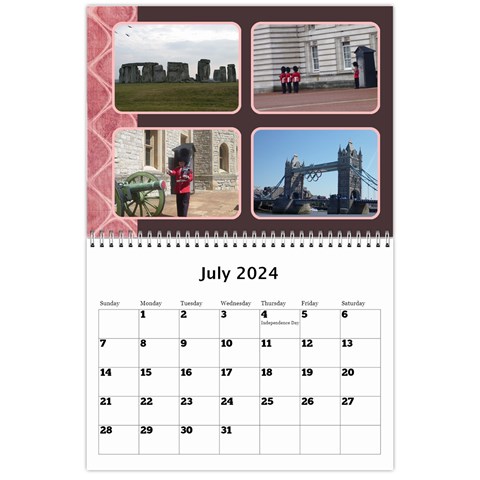 Shades Of Red Landscape Wall Calendar By Deborah Jul 2024