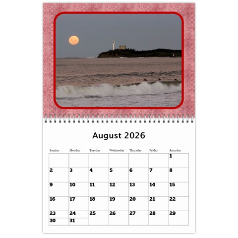 Shades Of Red Landscape Wall Calendar By Deborah Aug 2026