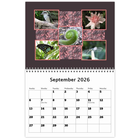 Shades Of Red Landscape Wall Calendar By Deborah Sep 2026