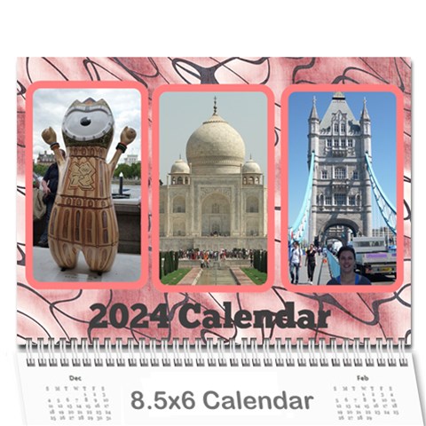 Shades Of Red (8,5x6) Any Year Wall Calendar By Deborah Cover
