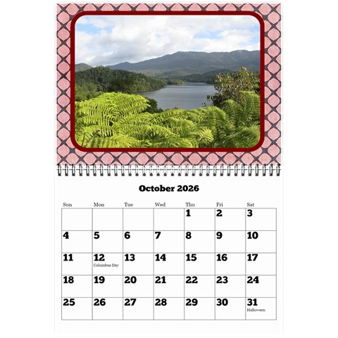 Shades Of Red (8,5x6) Any Year Wall Calendar By Deborah Oct 2026