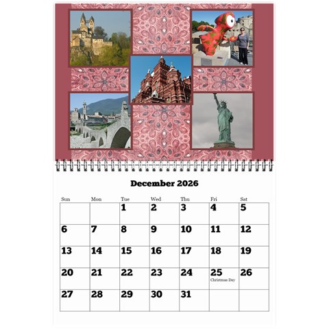 Shades Of Red (8,5x6) Any Year Wall Calendar By Deborah Dec 2026