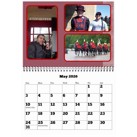 Shades Of Red (8,5x6) Any Year Wall Calendar By Deborah May 2026