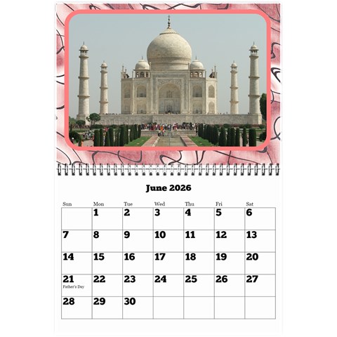 Shades Of Red (8,5x6) Any Year Wall Calendar By Deborah Jun 2026