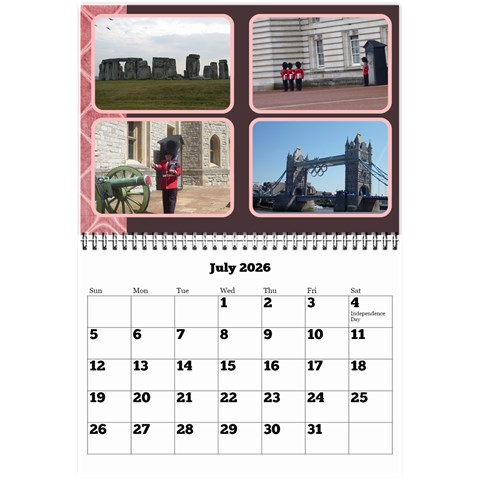 Shades Of Red (8,5x6) Any Year Wall Calendar By Deborah Jul 2026