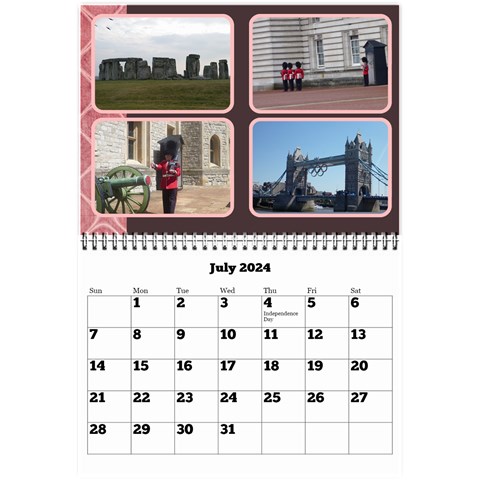 Shades Of Red (8,5x6) Any Year Wall Calendar By Deborah Jul 2024