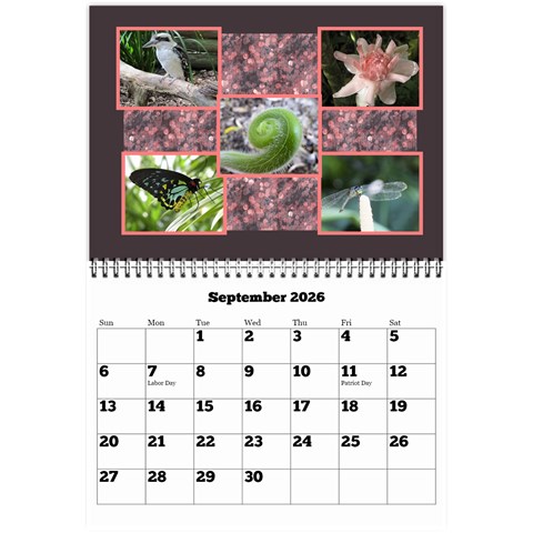 Shades Of Red (8,5x6) Any Year Wall Calendar By Deborah Sep 2026