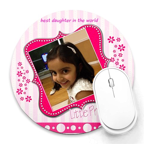 Daughter By Anila 8 x8  Round Mousepad - 1