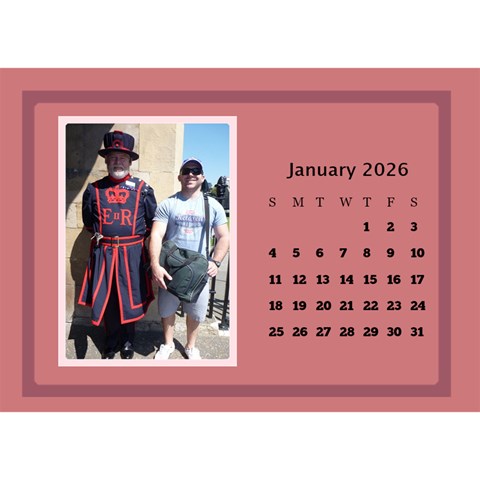 Shades Of Red Desktop Calendar (8 5x6) By Deborah Jan 2026