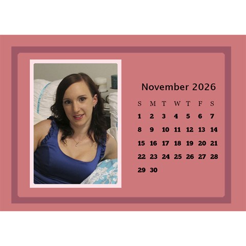 Shades Of Red Desktop Calendar (8 5x6) By Deborah Nov 2026