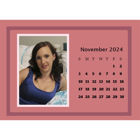 Shades Of Red Desktop Calendar (8 5x6) By Deborah Nov 2024