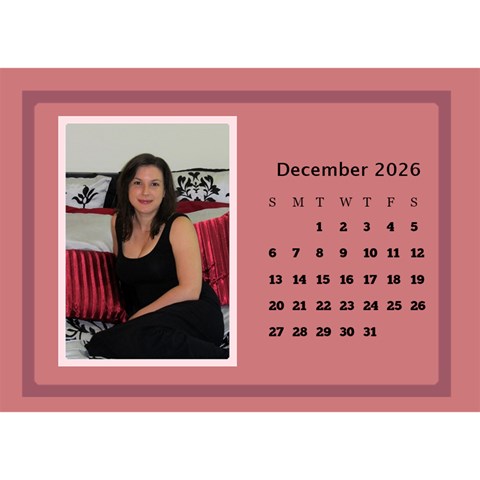 Shades Of Red Desktop Calendar (8 5x6) By Deborah Dec 2026