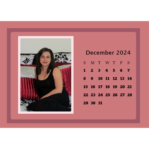 Shades Of Red Desktop Calendar (8 5x6) By Deborah Dec 2024