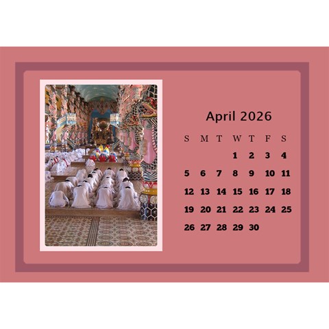 Shades Of Red Desktop Calendar (8 5x6) By Deborah Apr 2026