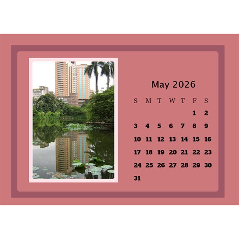 Shades Of Red Desktop Calendar (8 5x6) By Deborah May 2026