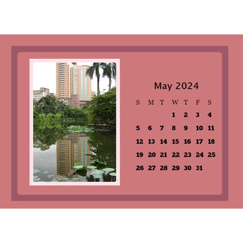 Shades Of Red Desktop Calendar (8 5x6) By Deborah May 2024