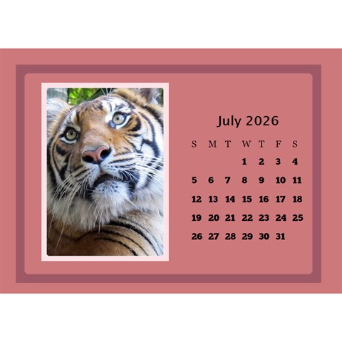 Shades Of Red Desktop Calendar (8 5x6) By Deborah Jul 2026