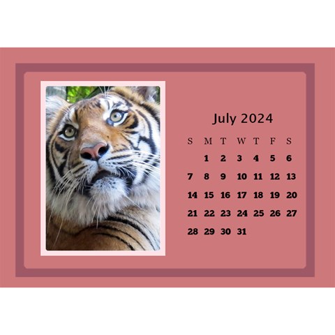 Shades Of Red Desktop Calendar (8 5x6) By Deborah Jul 2024