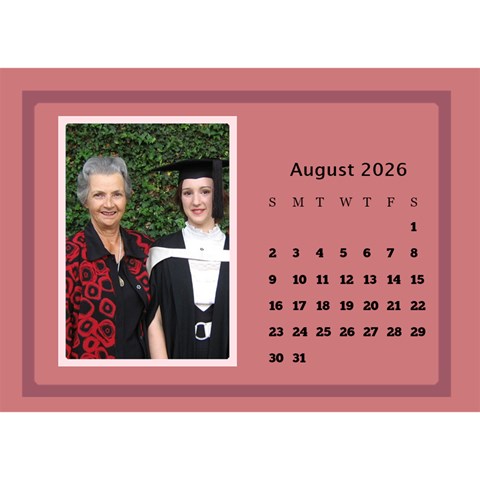 Shades Of Red Desktop Calendar (8 5x6) By Deborah Aug 2026