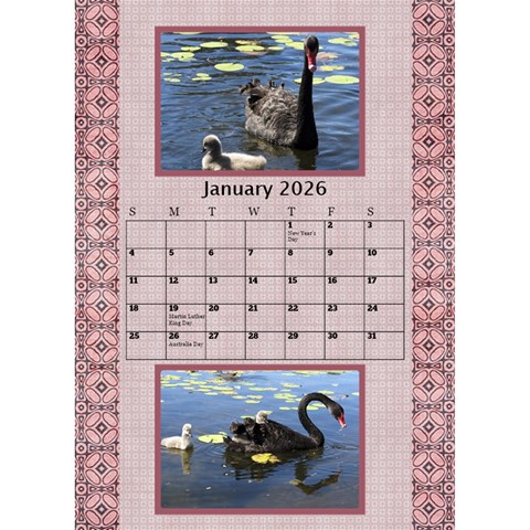 Tones Of Red Desktop Calendar By Deborah Jan 2026