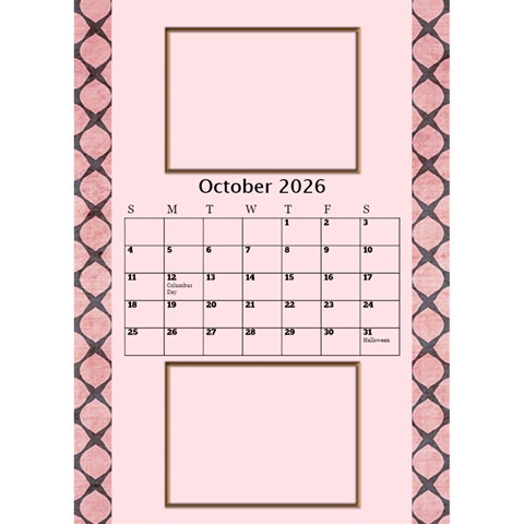 Tones Of Red Desktop Calendar By Deborah Oct 2026