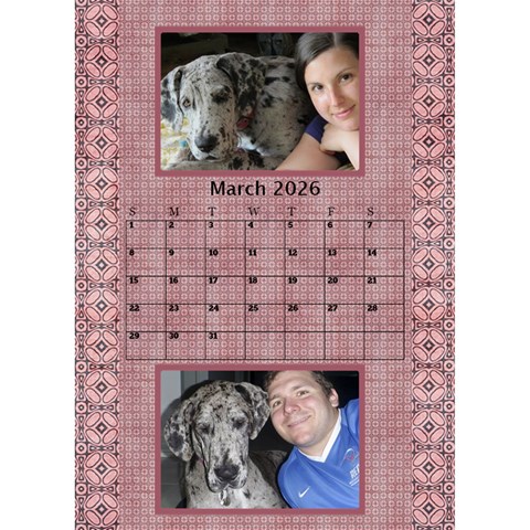 Tones Of Red Desktop Calendar By Deborah Mar 2026