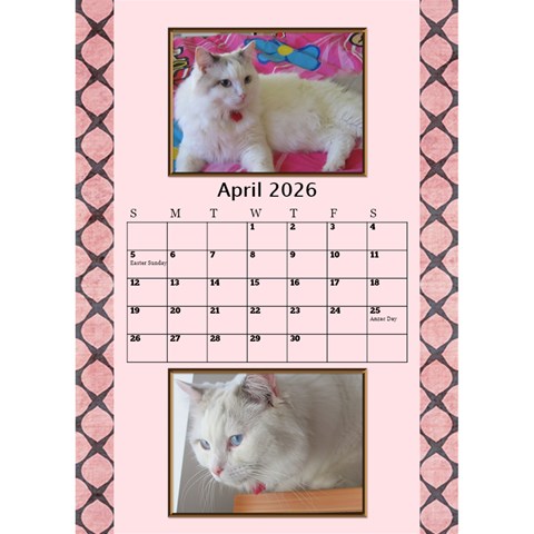 Tones Of Red Desktop Calendar By Deborah Apr 2026