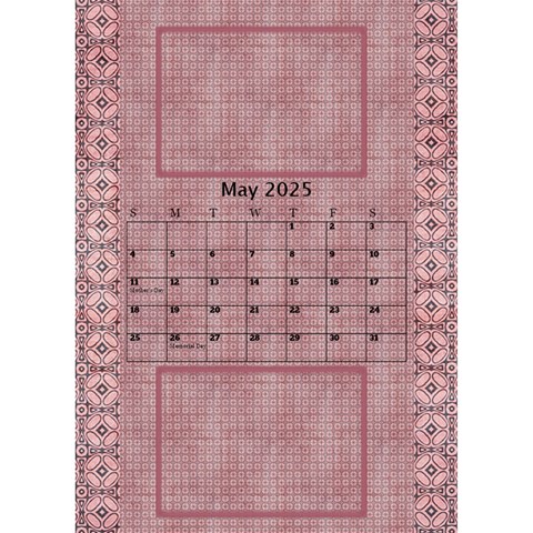 Tones Of Red Desktop Calendar By Deborah May 2024