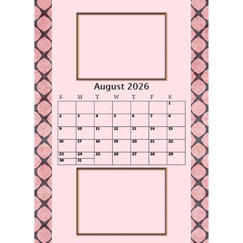 Tones Of Red Desktop Calendar By Deborah Aug 2026