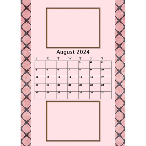 Tones Of Red Desktop Calendar By Deborah Aug 2024