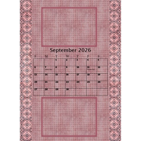 Tones Of Red Desktop Calendar By Deborah Sep 2026