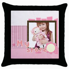 kids - Throw Pillow Case (Black)