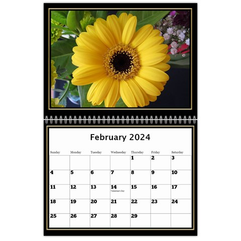 My Black And Gold  Wall Calendar 11x8 5 By Deborah Feb 2024