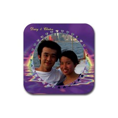 daisy coaster - Rubber Coaster (Square)