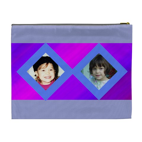 Purple And Pink Cosmetic Bag Large By Kim Blair Back