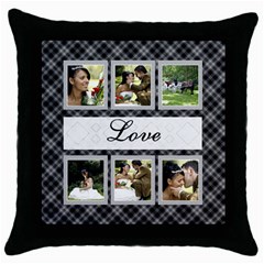 Love Throw Pillow - Throw Pillow Case (Black)