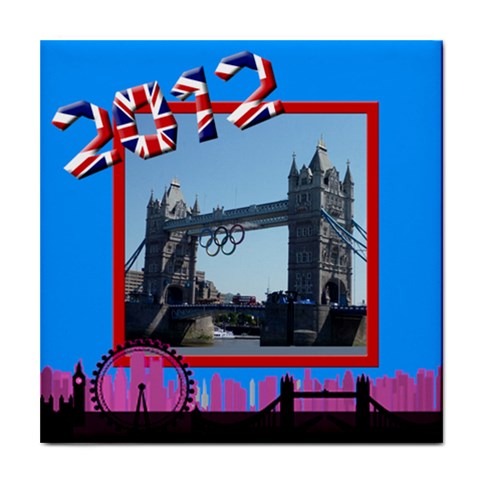 My London 2012 Tile Coaster By Deborah Front
