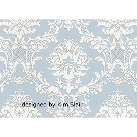 Blue Victorian Thank You Card By Kim Blair Back