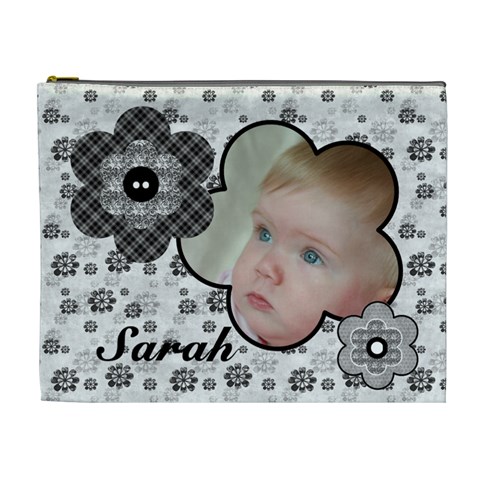 Black And White Selection Xl Cosmetic Bag By Deborah Front