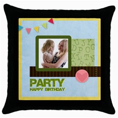 birthday party  - Throw Pillow Case (Black)