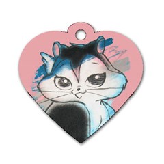 Dog Tag - Pussyfoot - Heart - Pink - Dog Tag Heart (One Side)