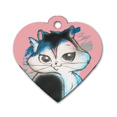 Dog Tag - Pussyfoot - Heart - Pink - Dog Tag Heart (One Side)