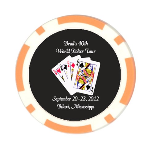 Poker Chip Card Hold Brads 40th By Pat Kirby Front