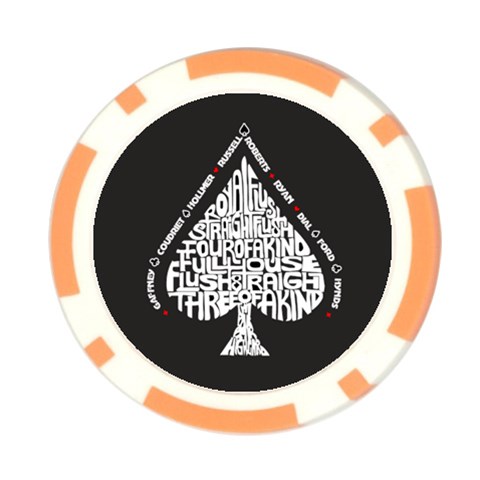 Poker Chip Card Hold Brads 40th By Pat Kirby Back