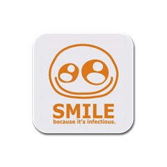 Smile Coaster - Rubber Square Coaster (4 pack)