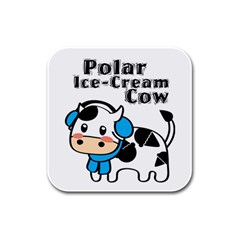 Polar Ice-Cream Cow Coaster - Rubber Square Coaster (4 pack)