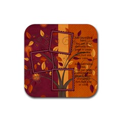 Autumn Blessings Tree Coaster - Rubber Coaster (Square)