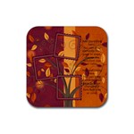 Autumn Blessings Tree Coaster - Rubber Coaster (Square)