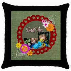 thank you - Throw Pillow Case (Black)